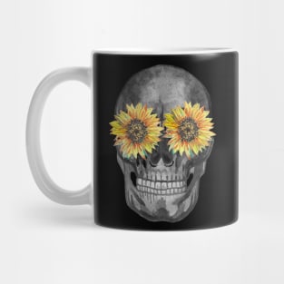 Skull with sunflowers Mug